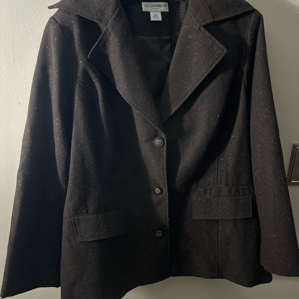 Sag Harbor Black Blazer with Subtle Sparkle